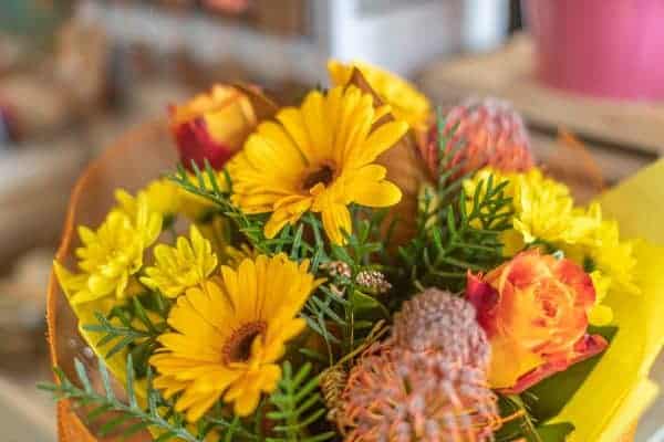 Yellow & Orange Posy of Flowers - Image 3