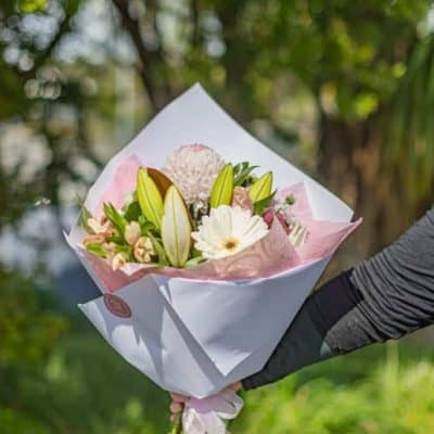 pastel posy of flowers