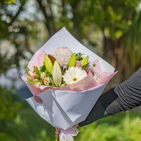 pastel posy of flowers
