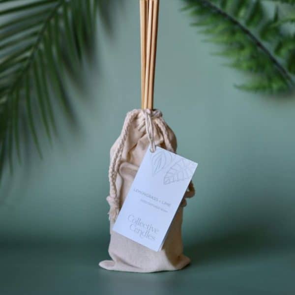 Lemongrass lime reed diffuser, natural home fragrance, eco-friendly Scented Candle from Simply Blooming.