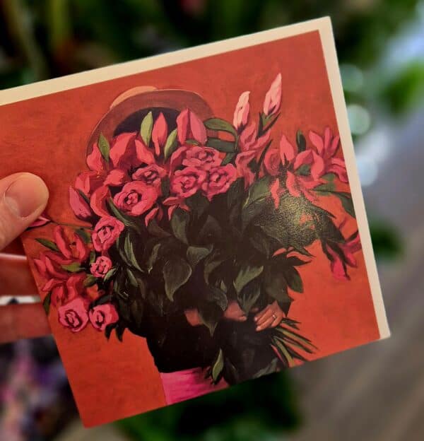 Floral Greeting Card - Red