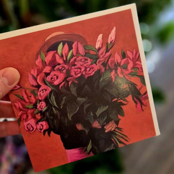 1. floral bouquet greeting card red