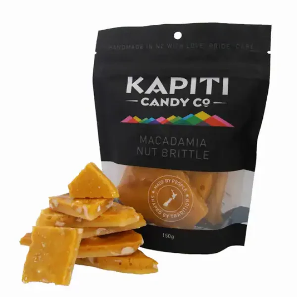 Macadamia Nut Brittle. Handmade NZ macadamia nut brittle from Kapiti Candy Co, made with love, pride, and tradition. Great for gifting or indulging.
