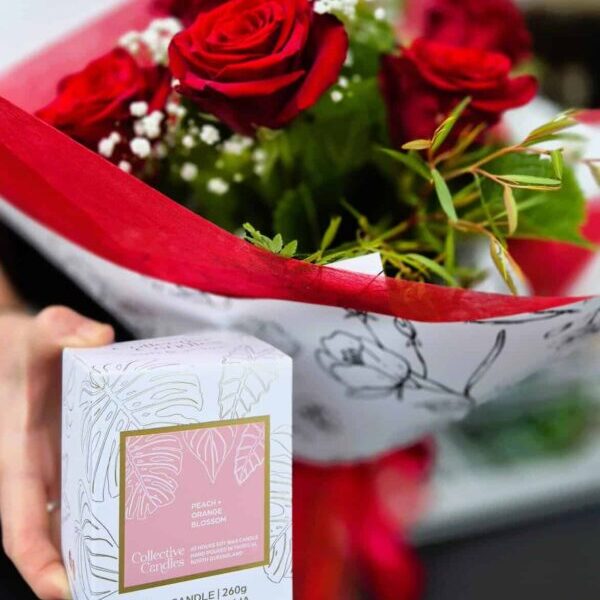 valentines day roses with candle 5